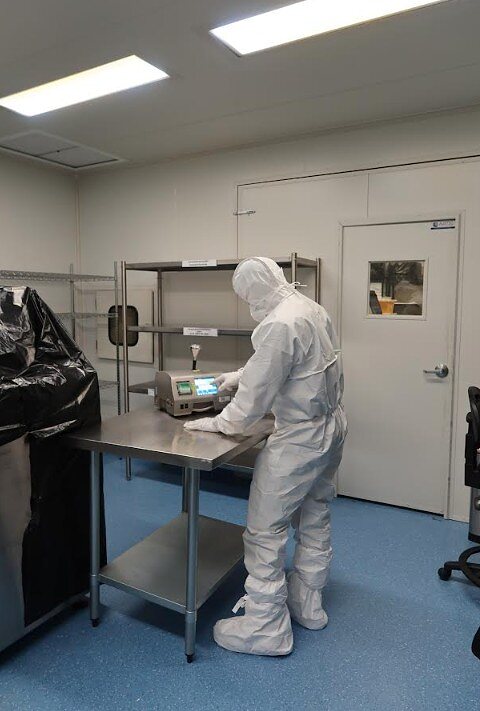 IAFS technician testing a biological safety cabinet